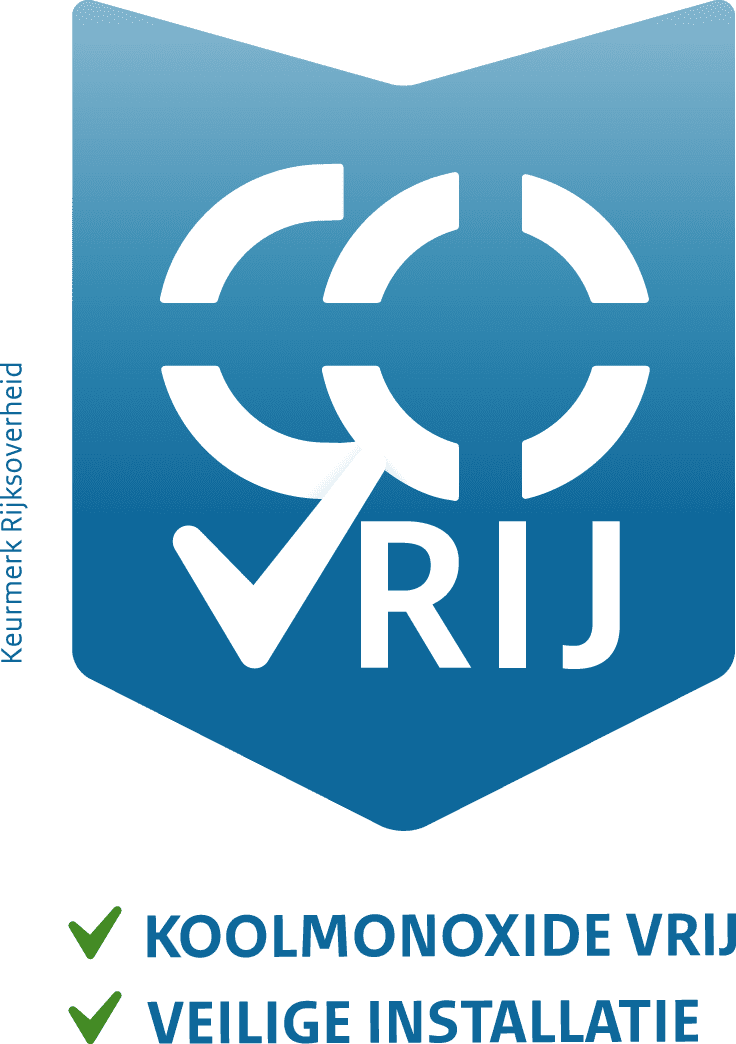 Logo CO-vrij: koolmonoxidevrij, veilige installatie