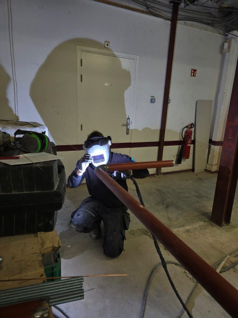 Lasser aan het werk in het Museum Catharijneconvent